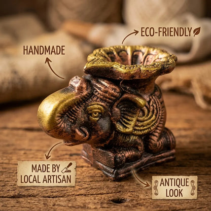 Terracotta Elephant Diya Set of 2
