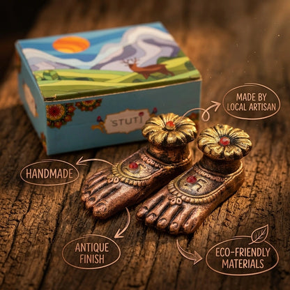 Laxmi Charan Paduka for Puja | Terracotta
