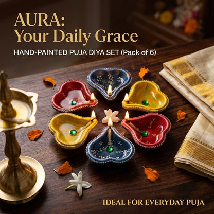 Heart Shaped Diya Pack of 6