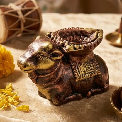 Terracotta Nandi Diya Set of 2