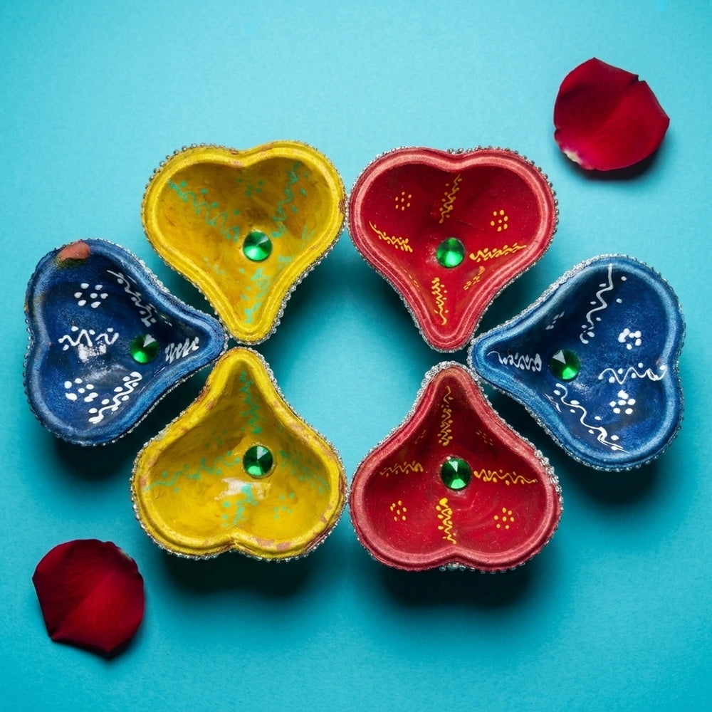 Heart Shaped Diya Pack of 6