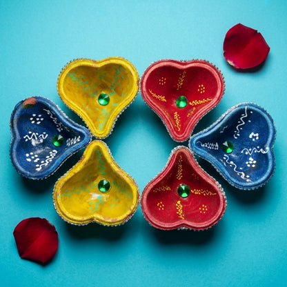 Heart Shaped Diya Pack of 6