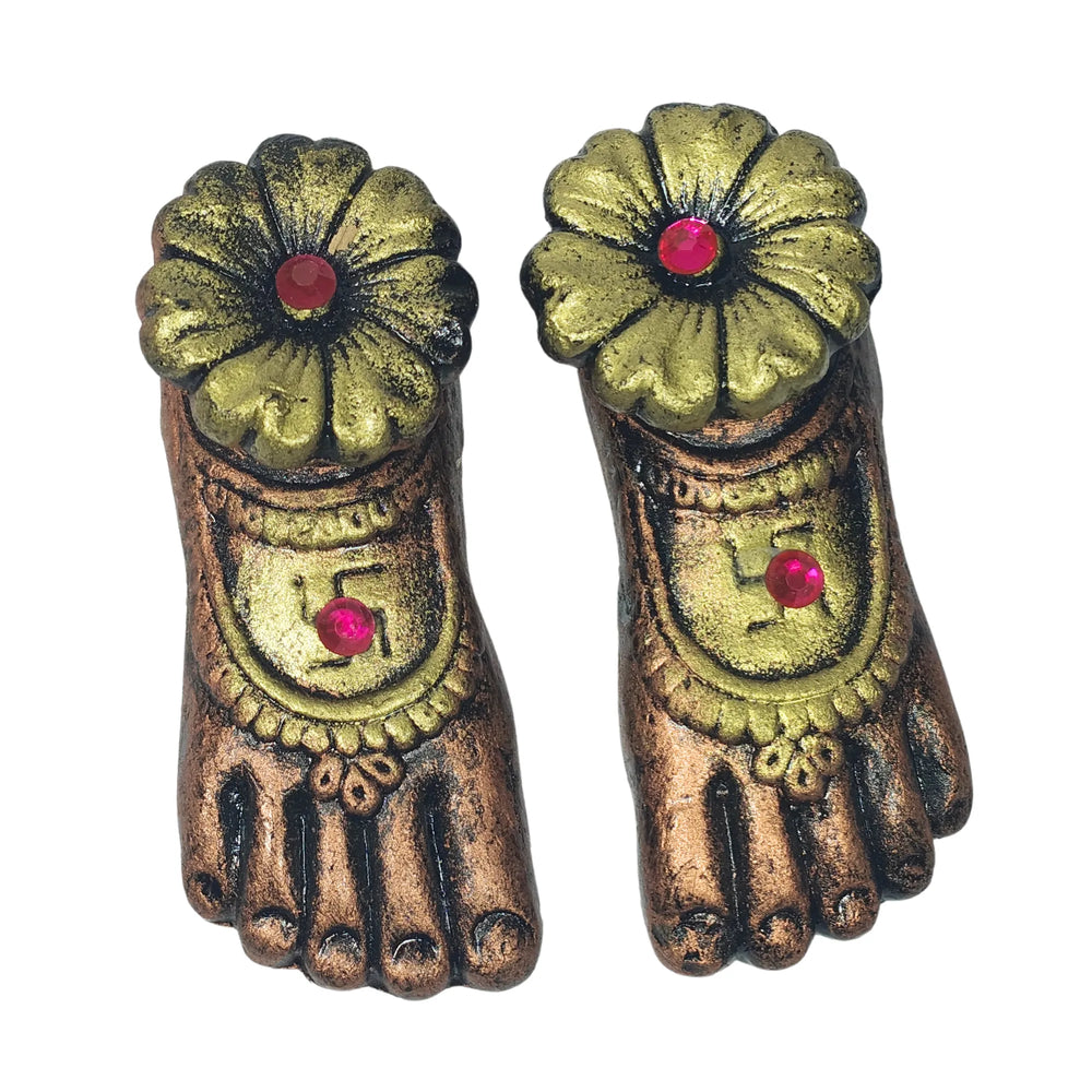 Laxmi Charan Paduka for Puja | Terracotta
