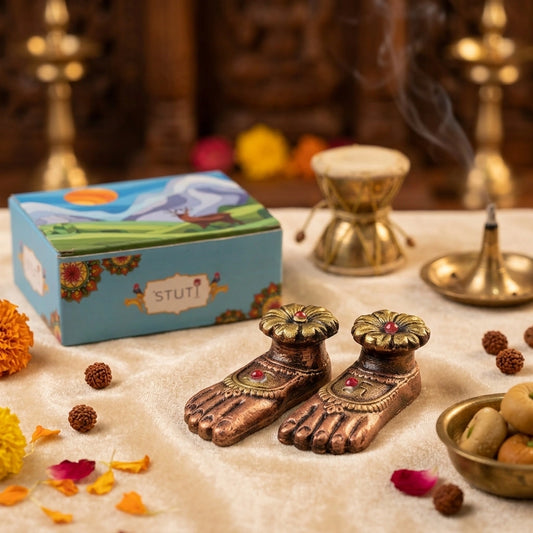 Laxmi Charan Paduka for Puja | Terracotta