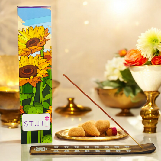 STUTI Premium Agarbatti for Pooja | Mogra Jasmine & Lavender Lilly (Pack of 2)