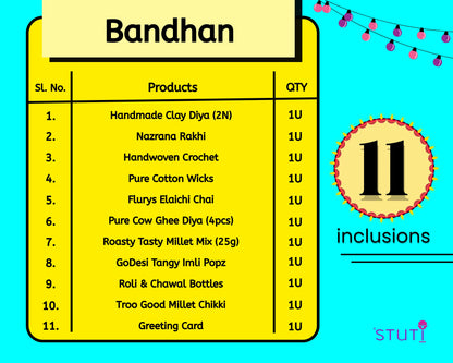 STUTI Bandhan Rakhi Gift Box | 11 Inclusions