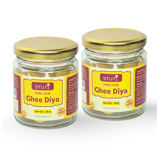 Pure Cow Ghee Diya Batti | Pack of 60