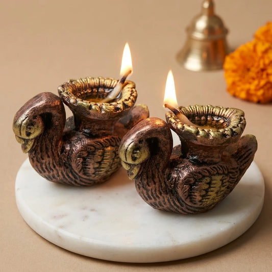 Terracotta Duck Diya Set of 2