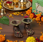 Laxmi Charan Paduka Diya | Terracotta