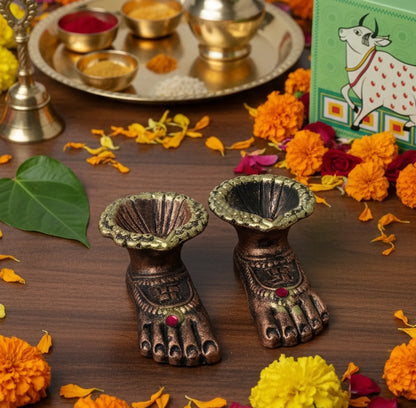 Laxmi Charan Paduka Diya | Terracotta